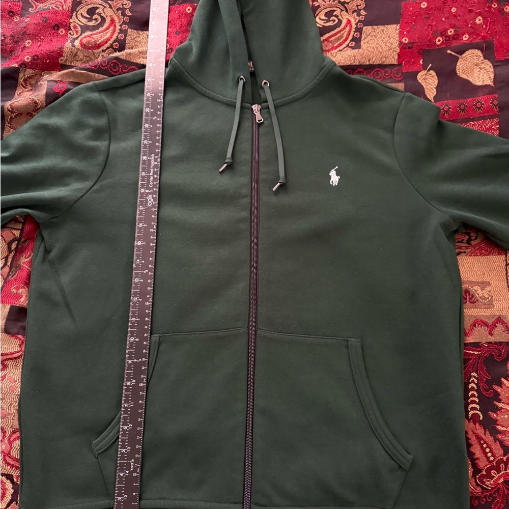 Polo Ralph Lauren Double-Knit Dark Forest Green Zip Up Hoodie - Picture 4 of 7
